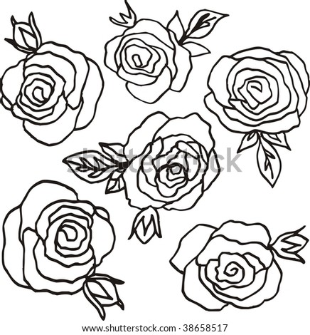 Roses Vector Illustration Stock Vector 110701997 - Shutterstock