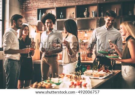 Party Best Friends Group Cheerful Young Stock Photo 