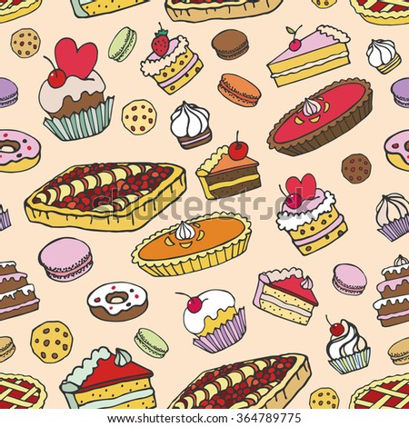Love Pastry Sweets Vector Bakery  Products Stock Vector 