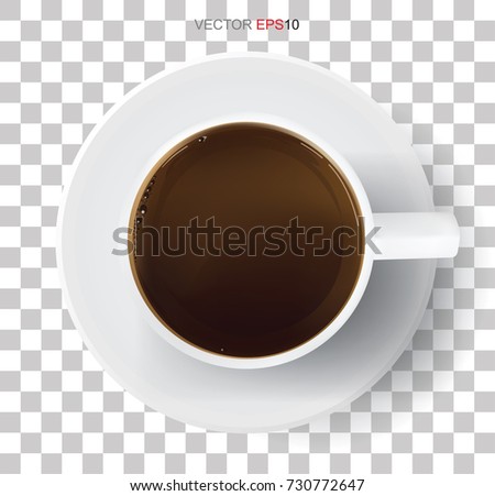 Top View White Coffee Cup On Transparent Background Vector Illustration Top View White Coffee Cup On Transparent Background Vector Illustration