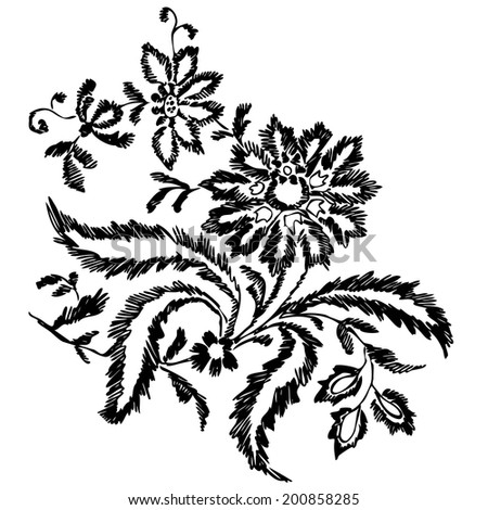 Hand Drawing Chrysanthemum Flower Vector Illustration Stock Vector ...