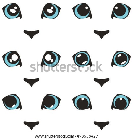 Cat Eyes Set Vector Illustration Stock Vector 498558427 - Shutterstock