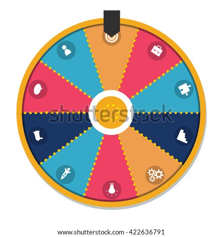Lucky Wheel Close Up Vector Illustration Stock Vector