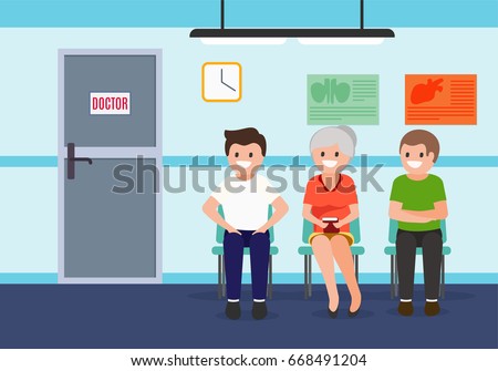 Patients Waiting Room Hospital Health Care Stock Vector 668491204 ...