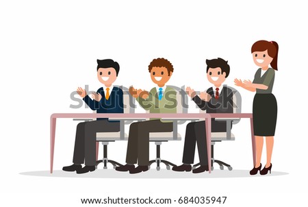 Happy Business People Clapping Their Hands Stock Vector 684035947 ...