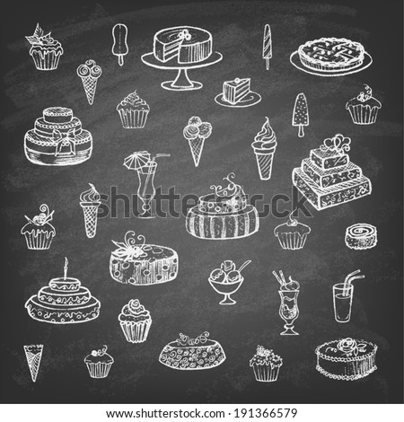 Sweets Set Vector Icons Hand Drawn Stock Vector 449653060 - Shutterstock