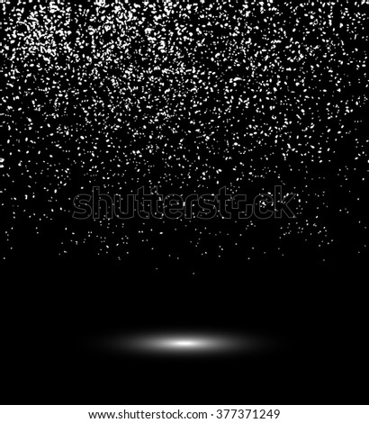 Falling snow flakes, conceptual winter season background with spotlight effect.