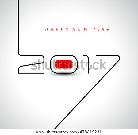 Happy new year 2017 calendar cover, typographic vector illustration.