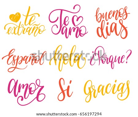Vectorigraphic Set Of Spanish Translation Of Thank You Good Day Why I Vectorigraphic Set Of Spanish Translation Of Thank You Good Day Why I