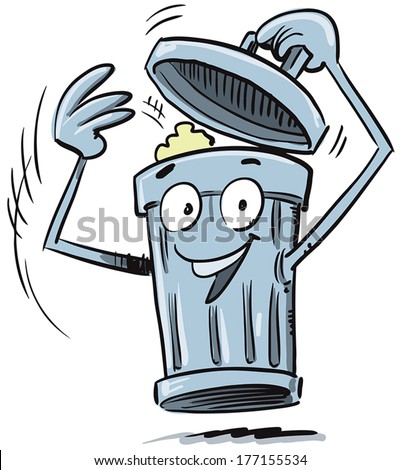 Cartoon Trash Can 스톡 벡터 177155534 - Shutterstock