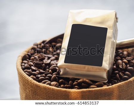 Coffee Beans Package Blank Label Mock Up Cafe Retail Shop Display Coffee Beans Package Blank Label Mock Up Cafe Retail Shop Display