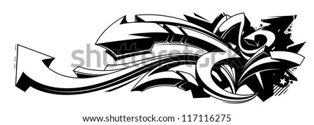 Black White Graffiti Backgrounds Horizontal Graffiti Stock Vector ...