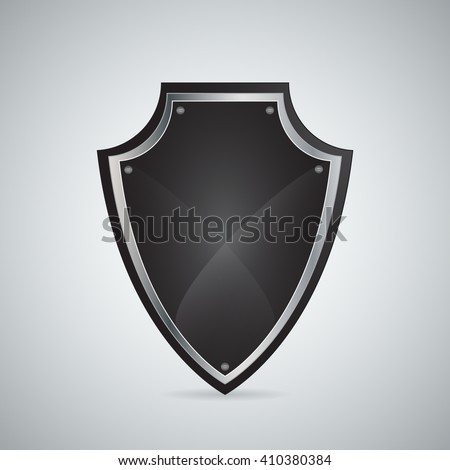 Black Shield Little Shadow Vector Illustration Stock Vector 410380384