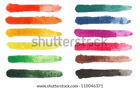 Watercolor Hand Painted Multicolor Lines Hard Stock Illustration