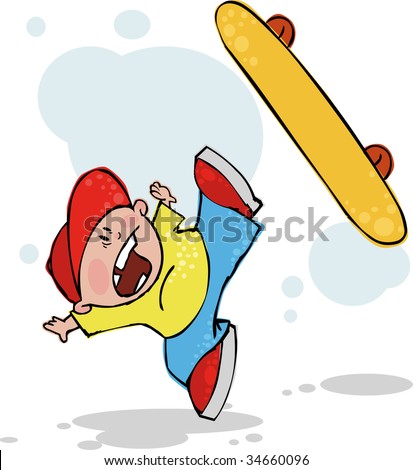 Cool Skateboarder Falling Down Stock Vector 34660096 - Shutterstock