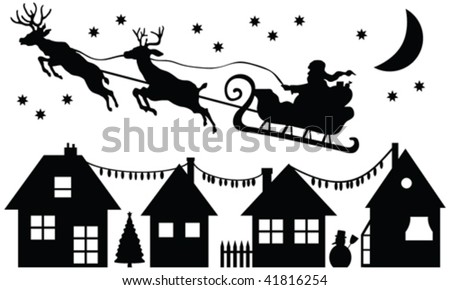 Santa Claus Silhouette Vector Stock Vector 41816254 - Shutterstock