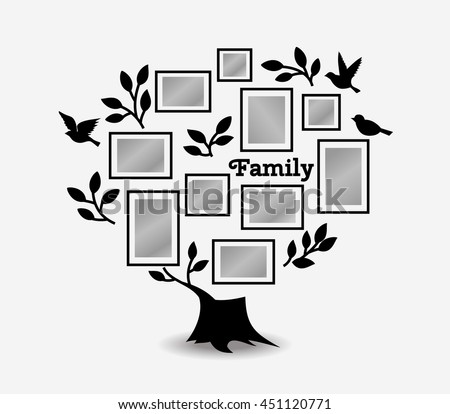 Memories Tree Picture Frames Insert Your Stock Vector 450115108 Shutterstock Tree Photo Collage Template