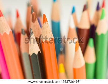 colored pencils - stock photo