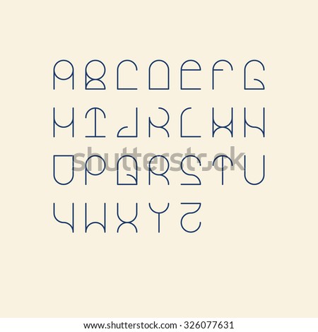 Vector Linear Font Simple Alphabet Mono Stock 326077631 Vector Linear Font Simple Alphabet Mono Stock 326077631