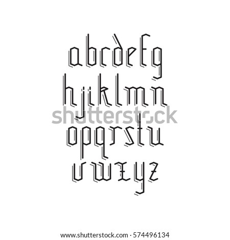Vector Linear Font Simple Alphabet Mono Stock 574496134 Vector Linear Font Simple Alphabet Mono Stock 574496134