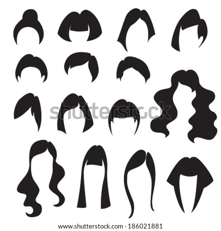 Hair Silhouettes  Woman  Man Hairstyle  Stock Vector 