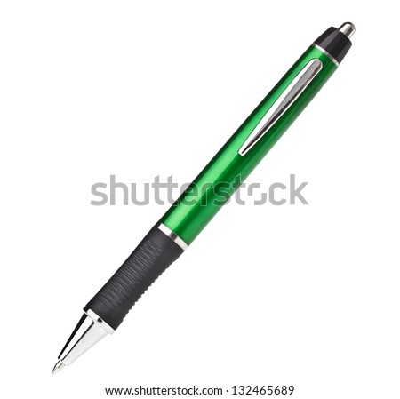 Red white and black flag with green writing pens