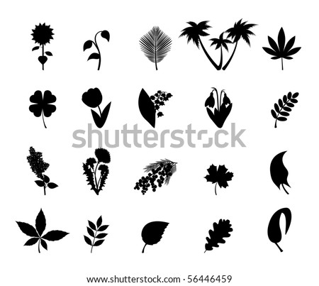 Silhouettes Plant Vector Icon Set 스톡 벡터 56446459 - Shutterstock