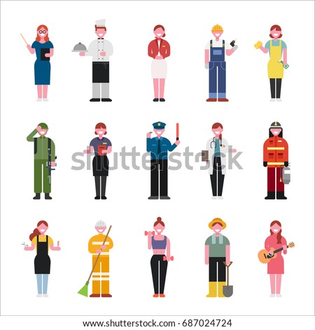 Job Character Vector Illustration Flat Design Stock Vector 687024724