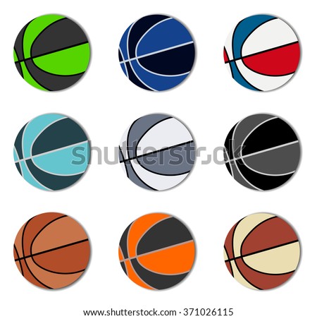 Download Set Sport Balls Outline Basketball Ball Stock Vector ...