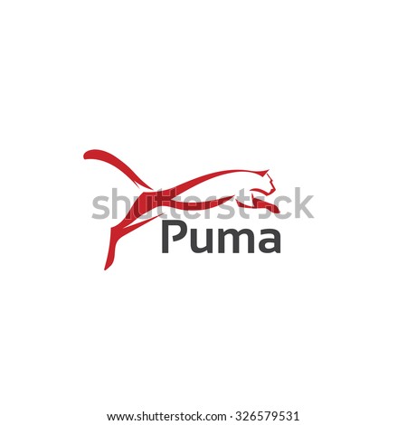 Stylized silhouette of a puma. Artistic creative idea. Animals logo design template. Vector illustration.