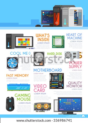 Stylish Infographics On Theme Personal Computers Stock Illustration ...