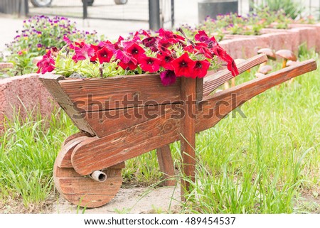 Wooden Decorative Flower Bed Truck Serves For Flowering Petunia Design Solution The Of Wooden Decorative Flower Bed Truck Serves For Flowering Petunia Design Solution The Of