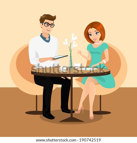 https://thumb7.shutterstock.com/display_pic_with_logo/2086121/190742519/stock-photo-young-man-and-woman-using-a-tablets-pc-in-the-restaurant-rasterized-vector-illustration-190742519.jpg