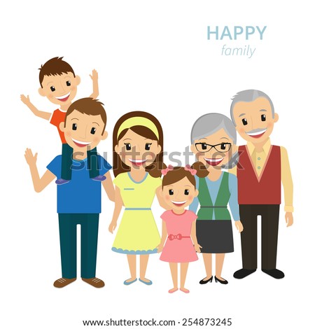 Happy Cartoon Family Stock Vector 188696462 - Shutterstock