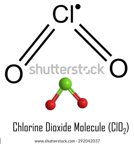 Formula Structure Chlorine Dioxide Molecule Cl O 2 Main Stock ...