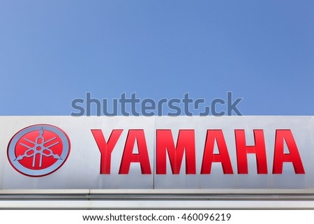 Lyon, France - July 3, 2016: Yamaha is a Japanese multinational corporation based in Japan with a very wide range of products and services like musical instruments, electronics, motorcycles