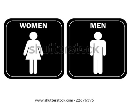 Men Women Restroom Sign Blue Stock Vector 30105229 - Shutterstock