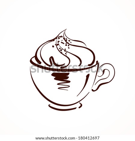 Cappuccino Vector Sketch Stock Vector 180412697 - Shutterstock