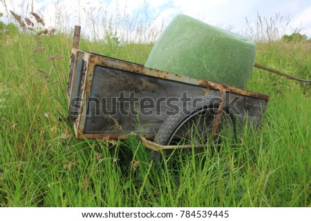 Old Farm Trailer In A Field Old Farm Trailer In A Field