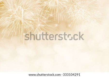 Fireworks at New Year and copy space.