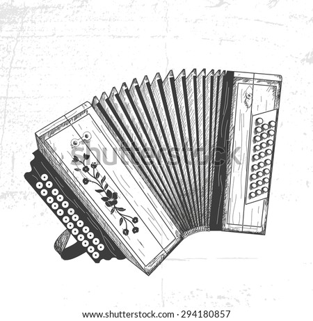 Hand Drawn Accordion Stock Vector 294180857 - Shutterstock