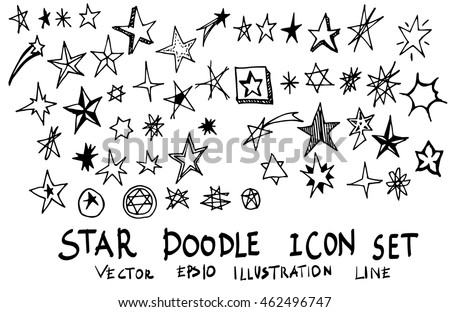 Star Doodles Hand Drawn Vector Illustration Stock Vector 462496747 ...