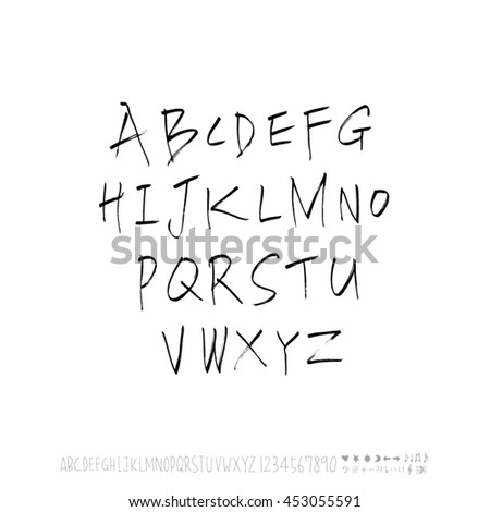 Collection Hand Drawn Letters Modern Brush Stock Vector 424481050 ...