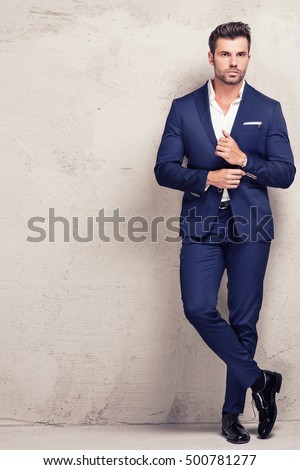 Elegant Young Handsome Man Posing Fashionable Stock Photo 
