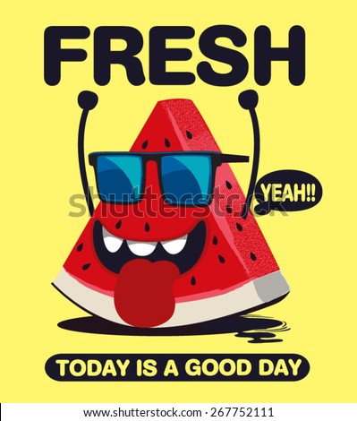 watermelon character vector design