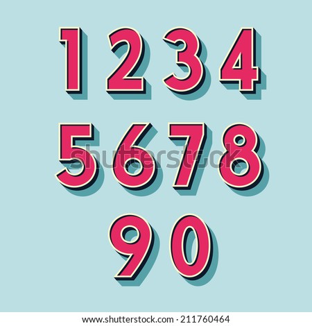 Download Retro Vintage Style Vector Relieved Numbers Stock Vector ...