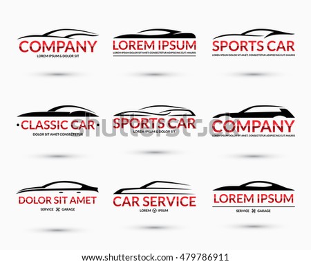 Set of modern car logo design templates. Abstract car silhouettes with 