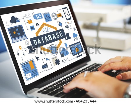 database computer system digital storage concept stock computers database