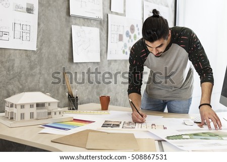 Design Studio Architect Creative Occupation Blueprint Concept