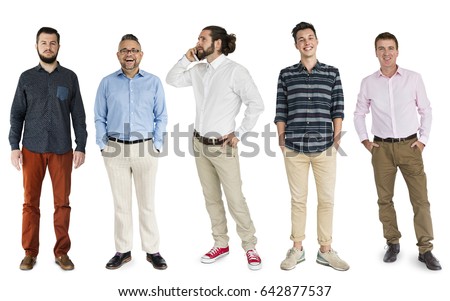 Group Men Wearing Shirt Standing Row Stock Photo (Royalty Free ...